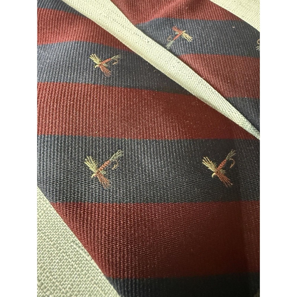 Vintage Orvis Fly Fishing Lure Navy & Red 100% Silk Made Manchester VT